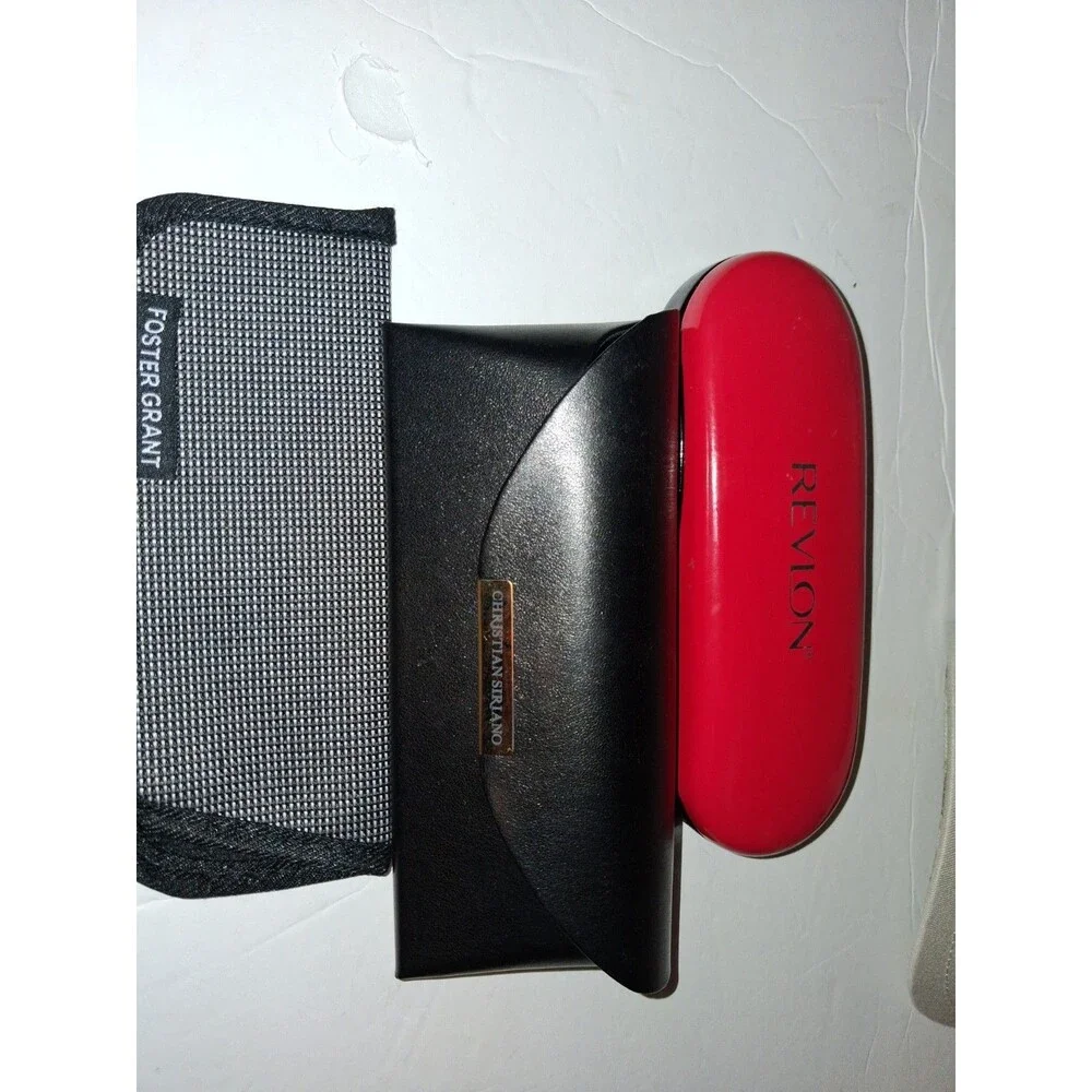 Lot of 3 Eyeglass Cases Revlon Christian Siriano Foster Grant Hard Soft
